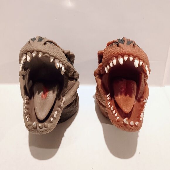 Schylling T-Rex Rubber Hand Puppet-Lot Of 2-Latex Free-Stretchy-Terrible Lizards - Picture 2 of 8